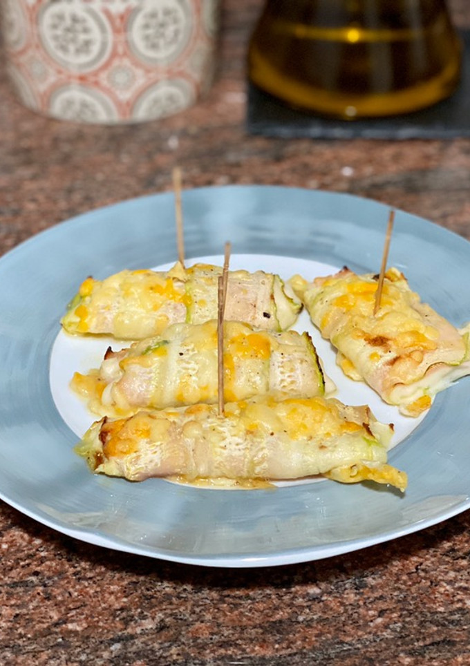 Una foto de Canelones de calabacín