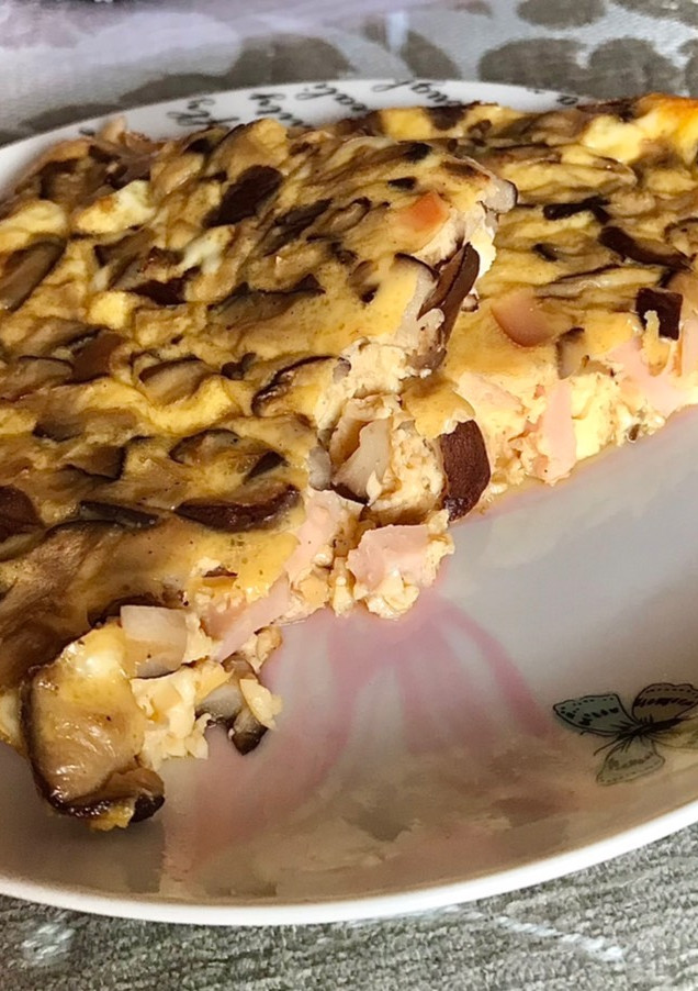 Una foto de Quiche de setas y pavo sin hojaldre