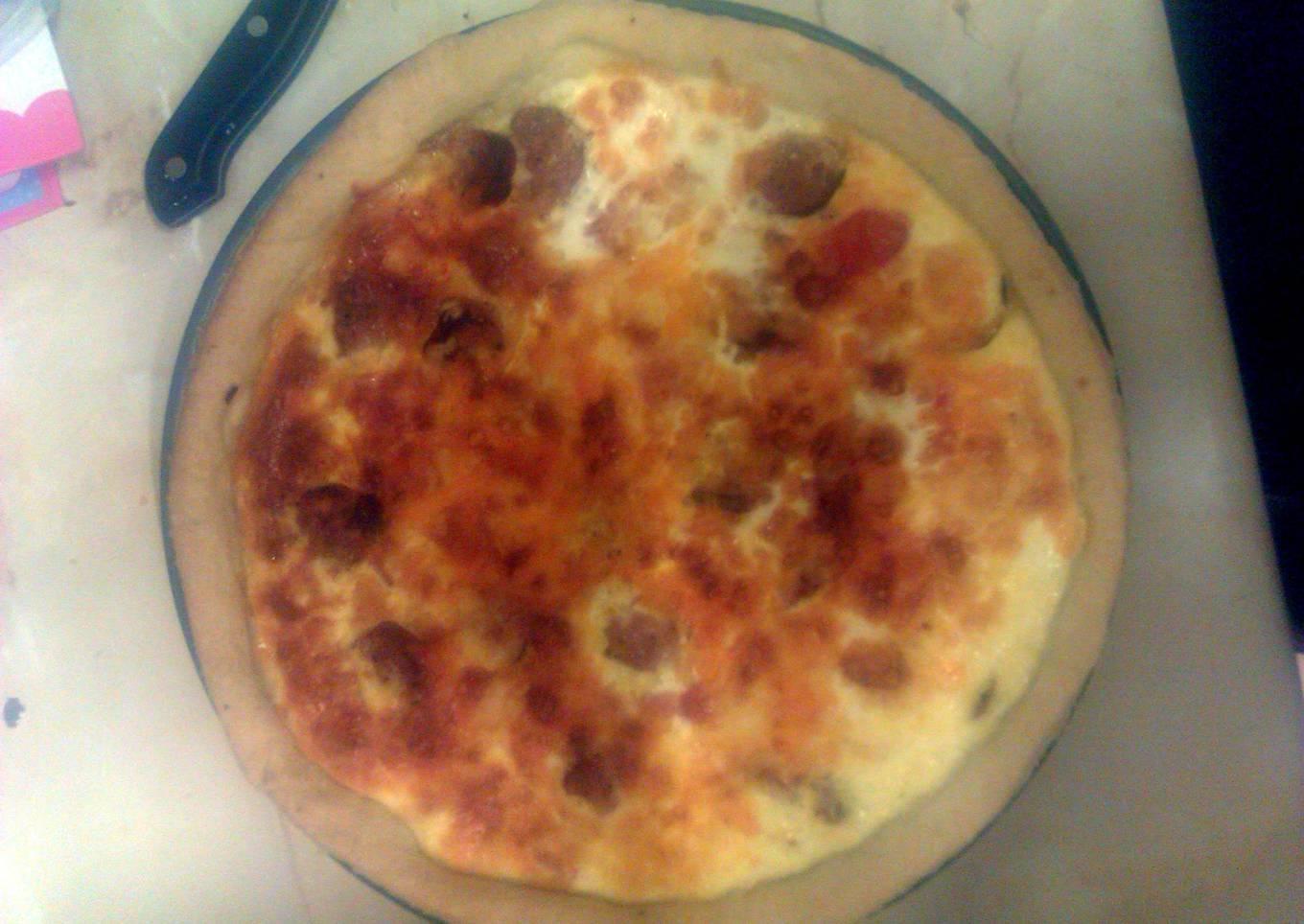 Recipe of Favorite Cumberland Sausage, Ham and Tomato Quiche with 2
Cheeses