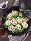Cabbage-Filled Rose Dumplings
