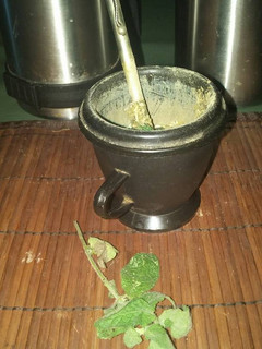 Una foto de Mate con menta
