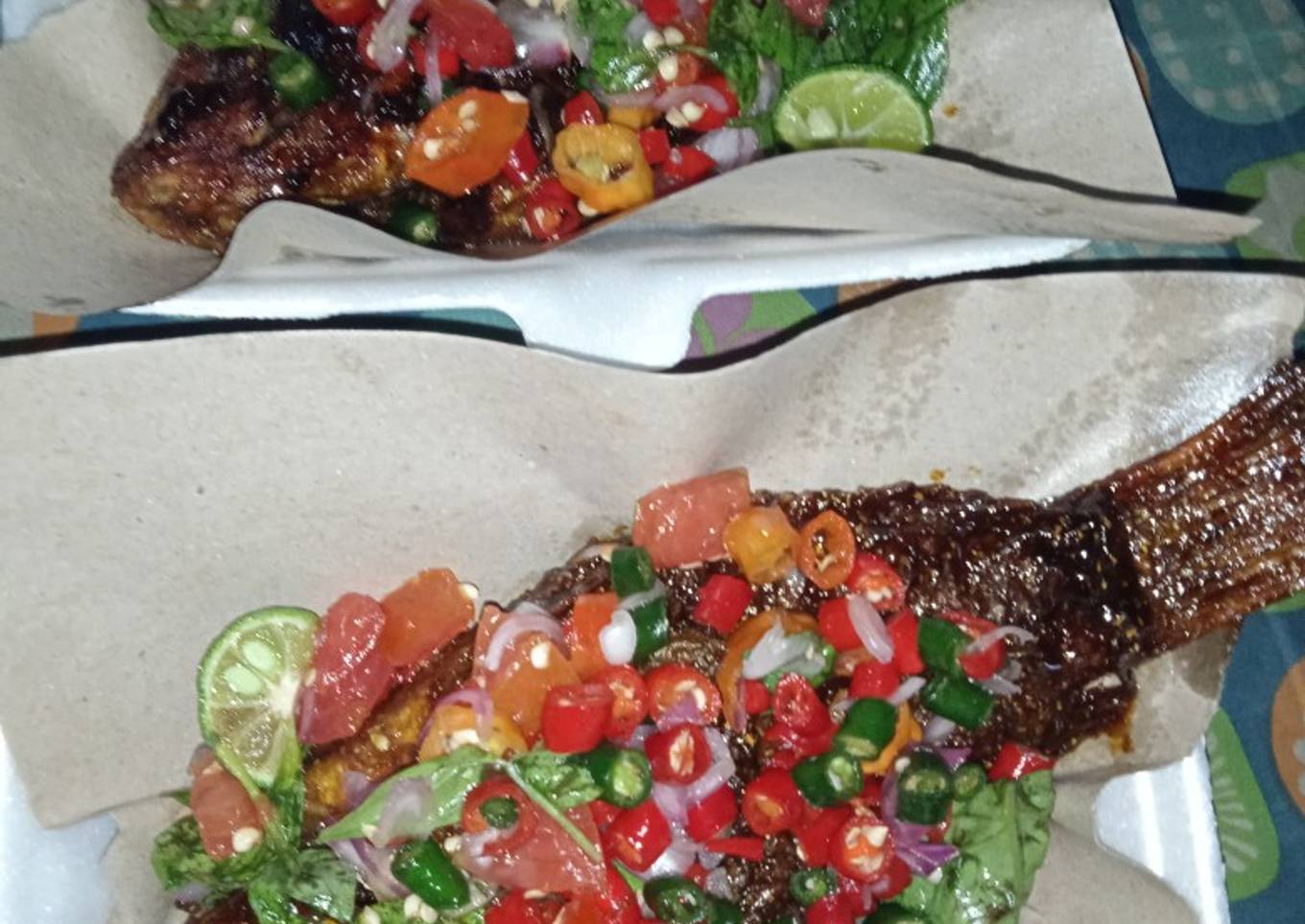 Ikan bakar nila sambal dabu-dabu