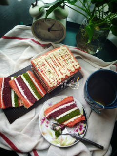 Foto resep Rainbow Cake Kukus 🌈🍰🌈