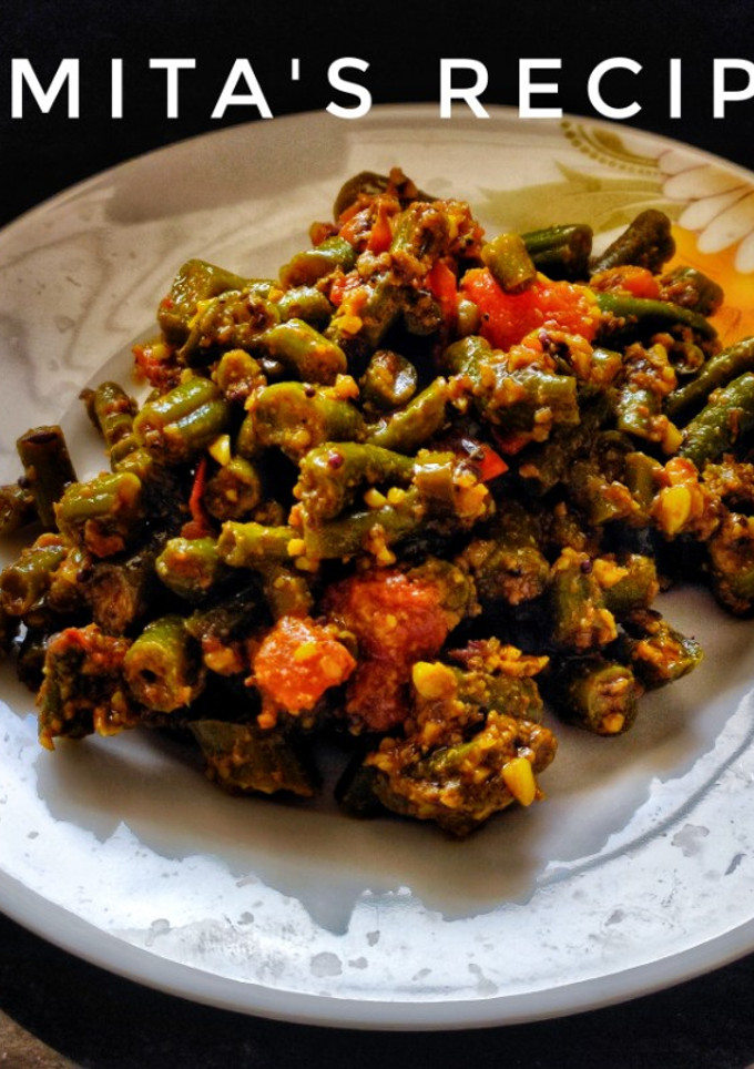 A picture of String Beans bhaji.