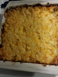 A picture of Cheesy potato casserole.