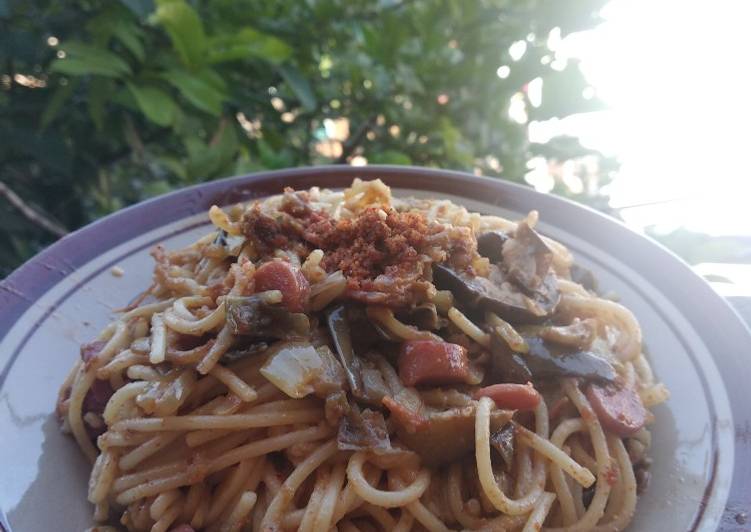 Resep Spaghetti Saus Terong Kacang Blora | Cara Mengolah Spaghetti Saus Terong Kacang Blora Yang Bikin Ngiler