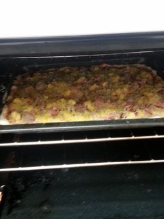 A picture of pizza dough without yeast.