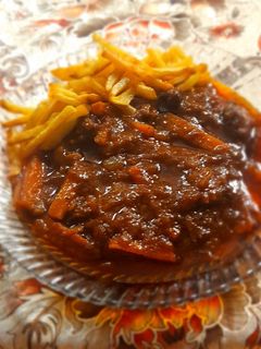 عکسی از دستور خورشت آلو با سیب زمینی