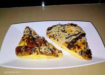 Resep Mudah Banana choco cheese pizza Enak Sederhana