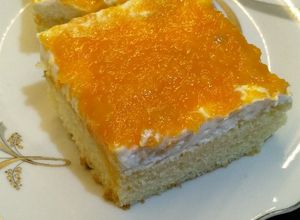 صورة لوصفة كيكة السبع ملاعق بالكريمة والمانجو 😋💓