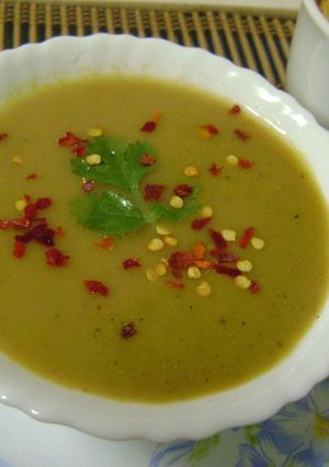 A picture of Roasted Moong Dal Soup.