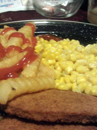 Easy Steps to Prepare veal parties with French fries and corn the Delicious Appealing