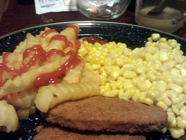 Easy Steps to Prepare veal parties with French fries and corn the Delicious Appealing