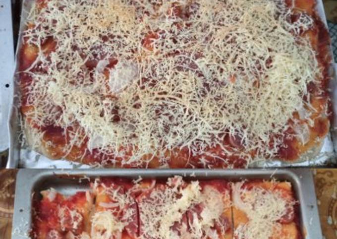 Langkah Mudah untuk Membuat Pizza rumahan murah meriah, Lezat Sekali
