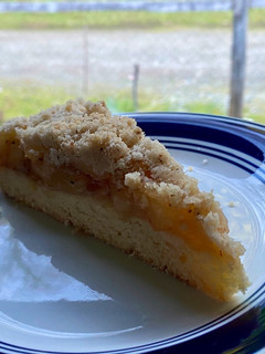 Una foto de Kuchen miga manzana
