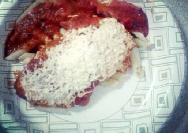 Recipe of Super Quick Homemade Easy Chicken Parmesan w/ Penne