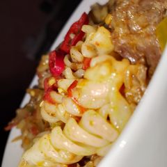 A picture of Spicy mutton fusilli.