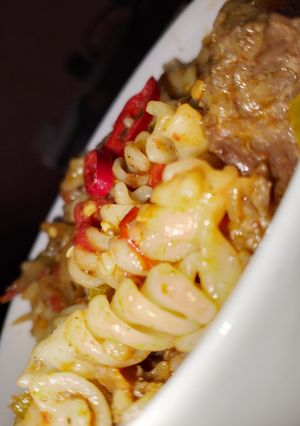 A picture of Spicy mutton fusilli.