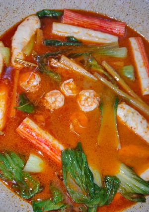 Foto resep Tom yam udang steamboat | Kuah super cantik