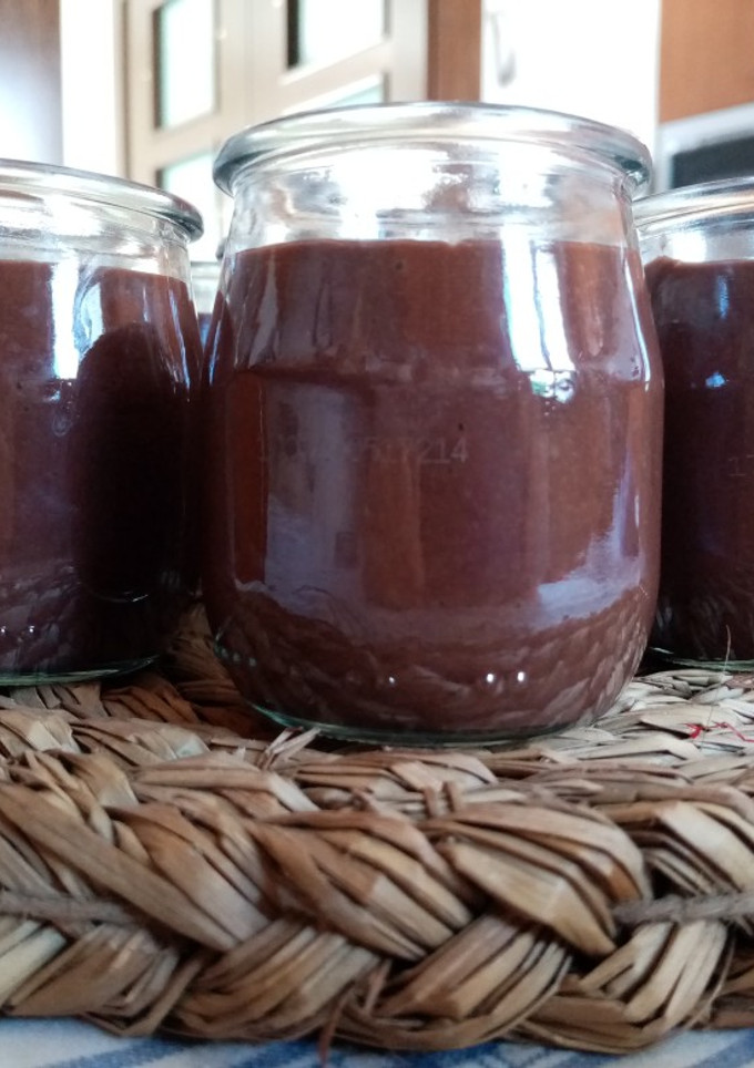 Una foto de Natillas de chocolate sin gluten, sin azúcar, sin lactosa