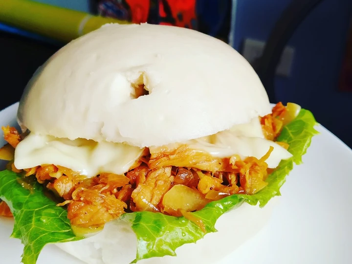 Cara Mudah Membikin Resep Burger pao isi ayam suwir yang Menggugah Selera Anti Ribet, Menggugah Selera