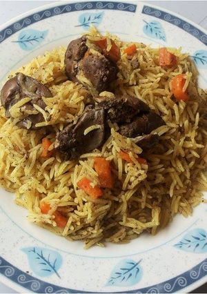 صورة لوصفة طريقة عمل أرز بكبدة الدجاج و الجزر