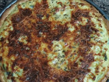 Quiche de calabacín, puerro y bacon