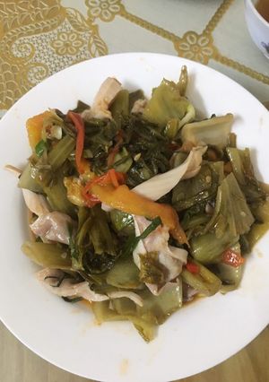 Hình của món Dạ dày xào dưa.