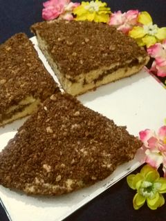عکسی از دستور کیک کرامبل گردویی 👈بمناسبت تولد حضرت فاطمه🌷🌺🌷