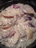 'V' Creamy pan-fried pork with Apple and sage