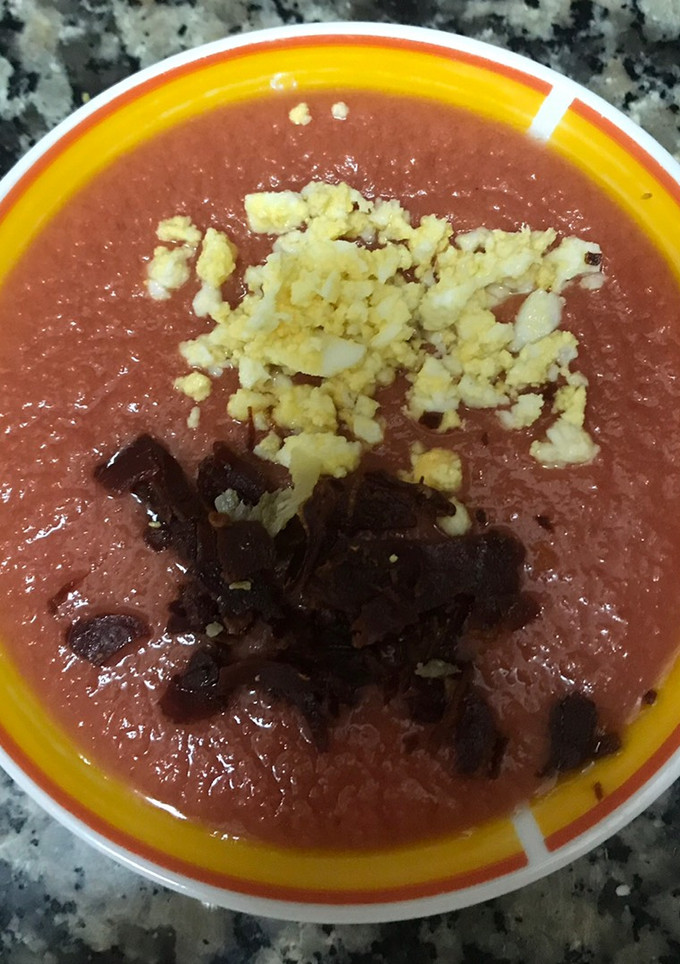 Una foto de Salmorejo de manzana