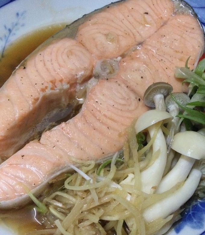 清蒸鮭魚 的食譜成品照片