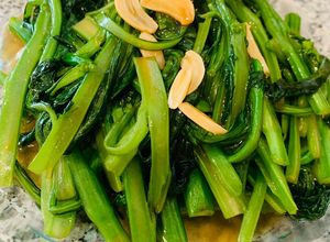 Hình của món Cải ngọt xào tỏi.