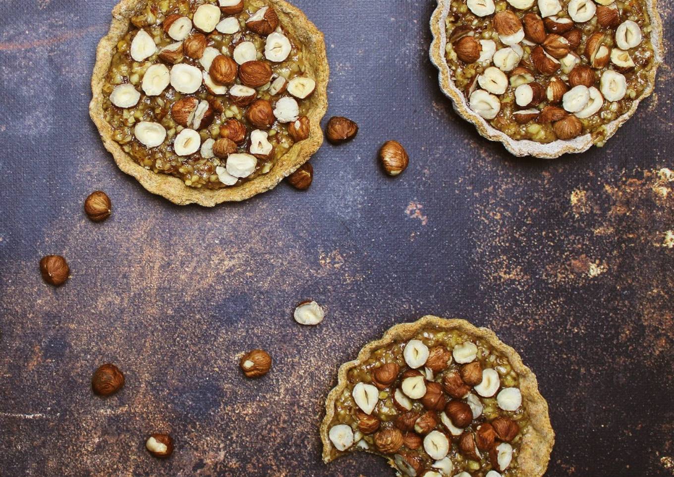 Tartelettes aux caramel crémeux à la noisette