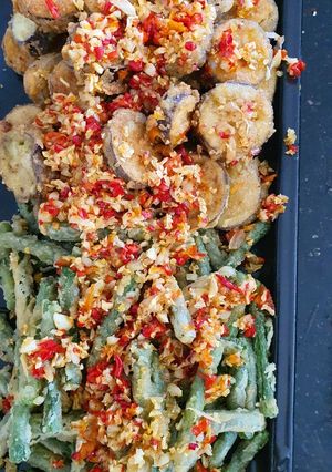 Foto resep Terong dan kacang siram cabe garam