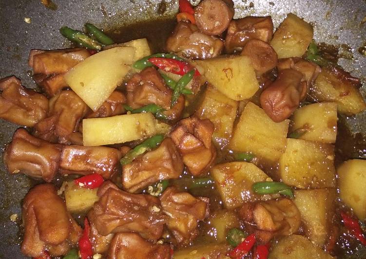 Resep Sosis + kentang masak saos teriyaki, Enak Banget