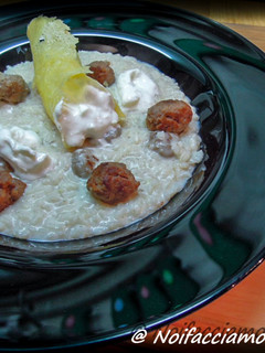Foto di Risotto salsiccia e stracciatella (risotto rivisitato tipico della festa della Giubiana)