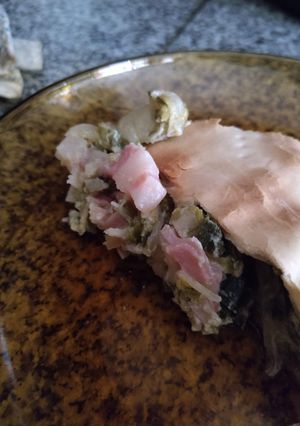 Una foto de Tarta de puerros y panceta