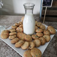 Choc chip cookies A picture of Choc chip cookies.