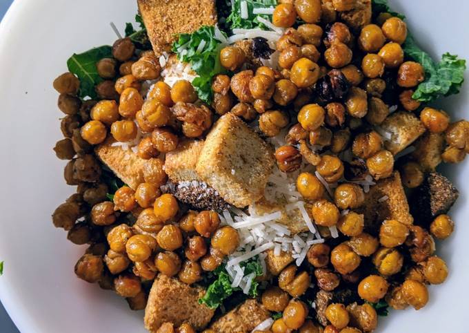 Steps to Prepare Super Quick Homemade Chickpea Kale Ceasar Salad