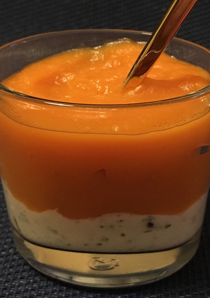 Una foto de Puré caliente de boniato con queso
