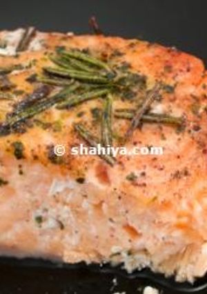 A picture of Baked Salmon with Herbs.
