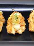 Sarde fritte con carasau, crema di patate e cipolla caramellata