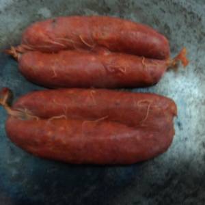 Chorizo de soja curado con vinagreta campestre para asar