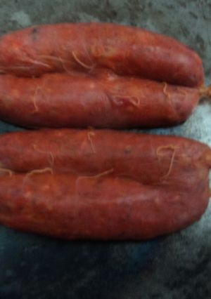 Una foto de Chorizo de soja curado con vinagreta campestre para asar