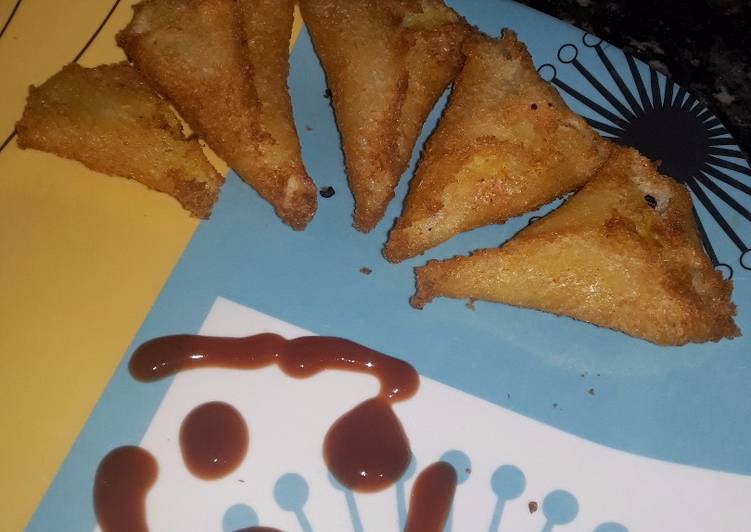 Recipe of Ultimate Crispy Bread Samosa #Kids snacks