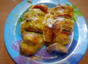 O poză a rețetei Pui cu mozzarela.