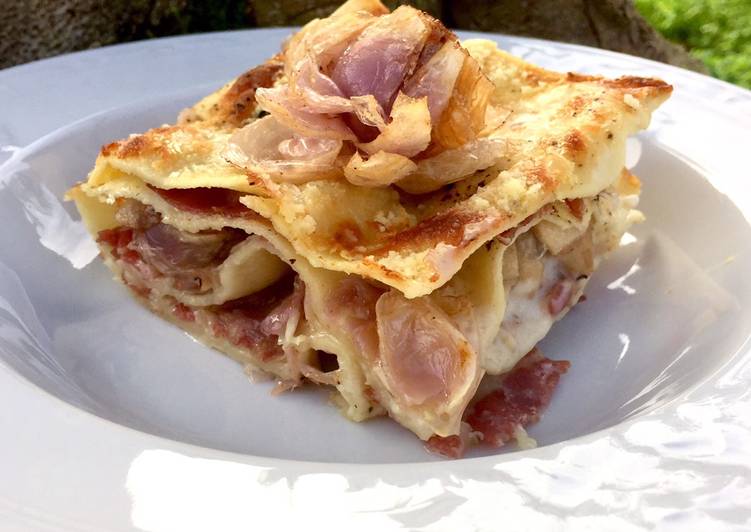 Lasagna bianca con lampascioni