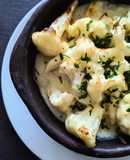 Coliflor al horno en salsa blanca