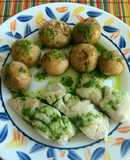 Merluza con papas arrugás y mojo verde